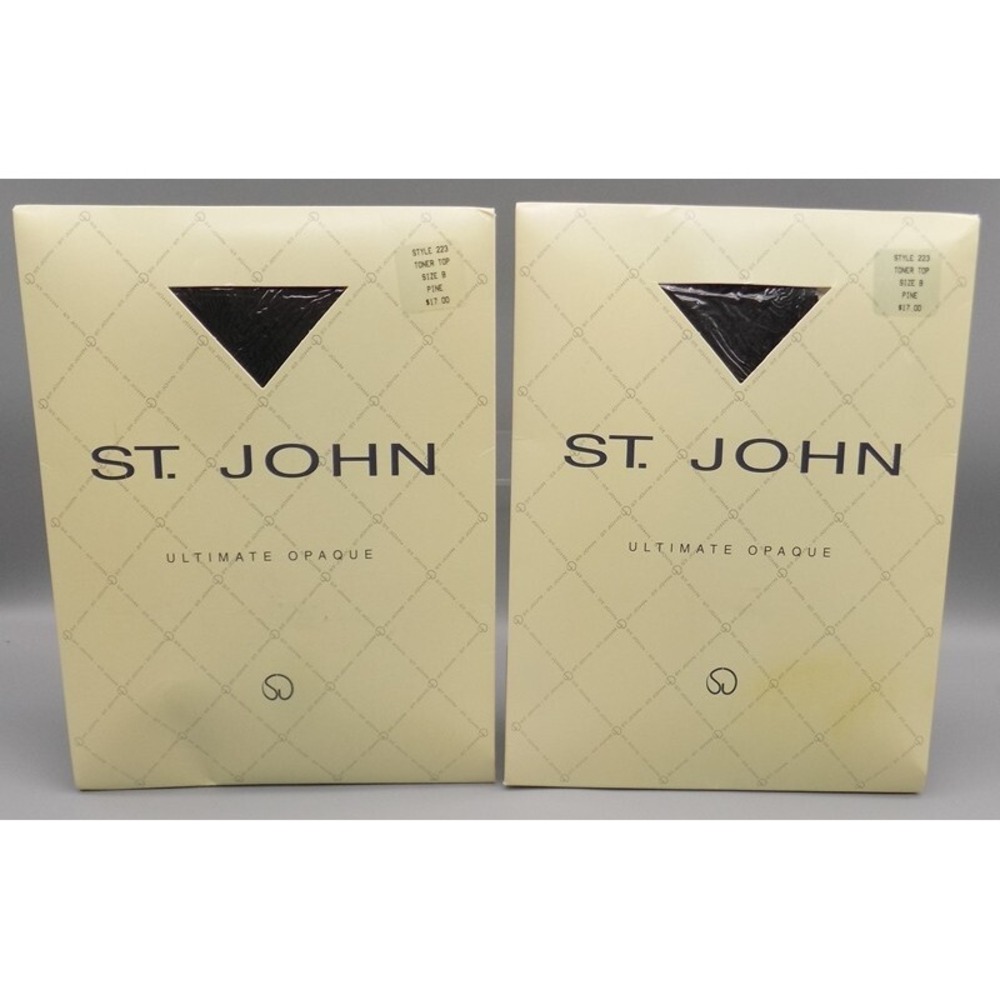 2 New St. John Ultimate Opaque Toner Top Size B Pantyhose Sealed Pine #223